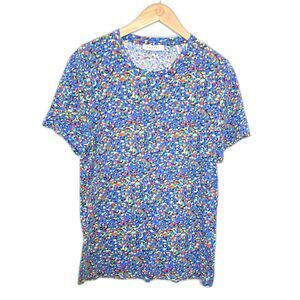 SANDRO Men's Lightweight Multicolor Abstract Cotton T-Shirt Size Small Colorful